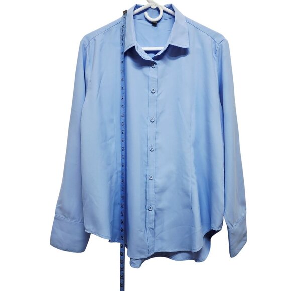 Light Blue Mens Long-Sleeve Button-Up Dress Shirt Size XL - Picture 5 of 9